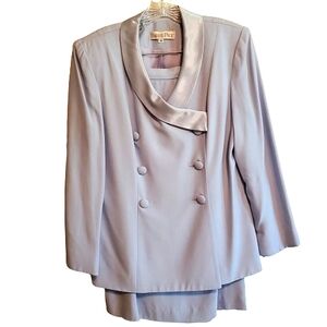 Barrie Pace vintage womens baby Blue Double Breasted dress suit Size 10